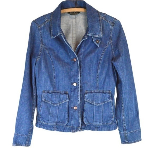 Eddie Bauer Soft Denim Blazer Style Jean Jacket, Small - Picture 1 of 11